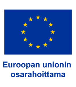 Euroopan unionin lippu. Alhaalla teksti Euroopan unionin osarahoittama.